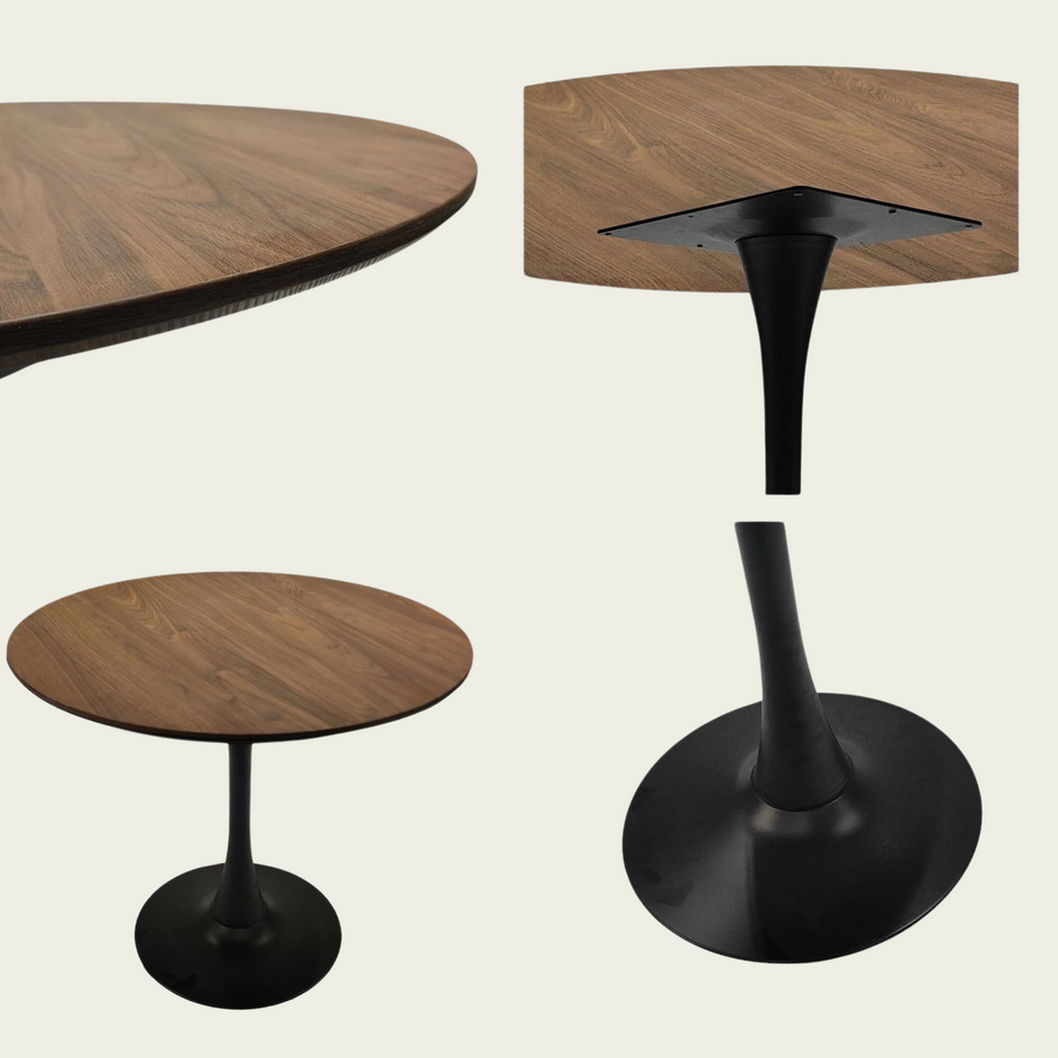 31.5" White Round Dining Table, Tulip Table Kitchen Dining Table 2-4 People with MDF Table Top & Pedestal Base, Mid-Century End Table Leisure Coffee Table Office Living Room Table
