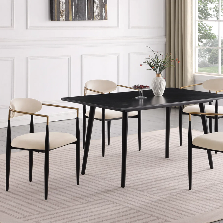 Modern Contemporary 2pcs Side Chairs Taupe Fabric Upholstered Ultra Stylish Chairs Set