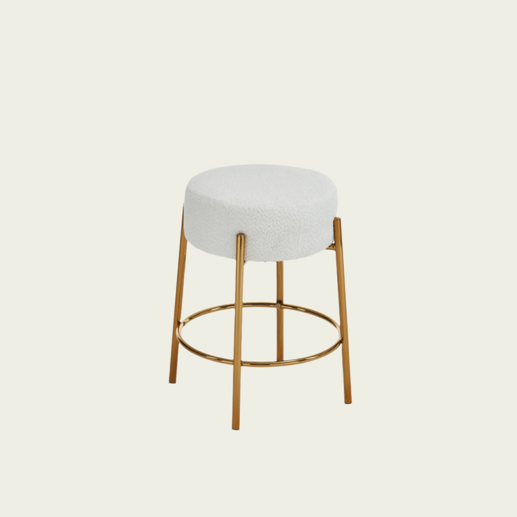 24" Tall, Round Bar Stools, Set of 2 - Contemporary upholstered dining stools for kitchens, coffee shops and bar stores - Includes sturdy hardware support legs