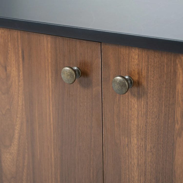 Cat Litter Box Furniture with Hidden Plug, 3 Doors Storage Bench Black and Walnut