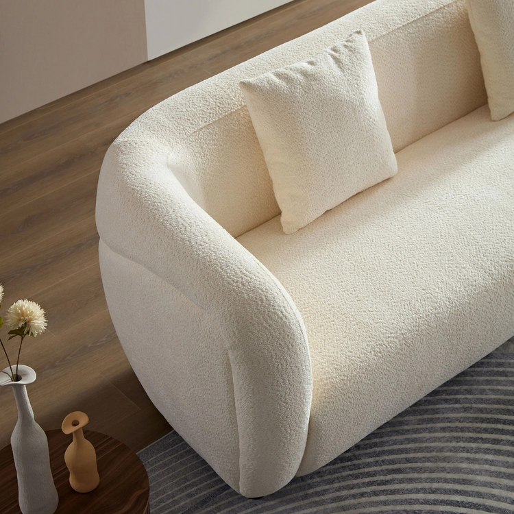 WKS6 white color plush sofa, 88.89* 35.04* 28.74