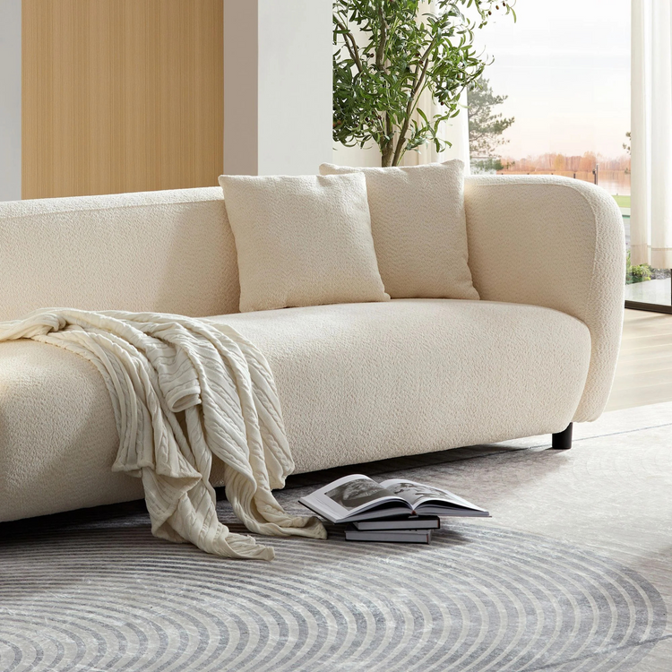 WKS6 white color plush sofa, 88.89* 35.04* 28.74