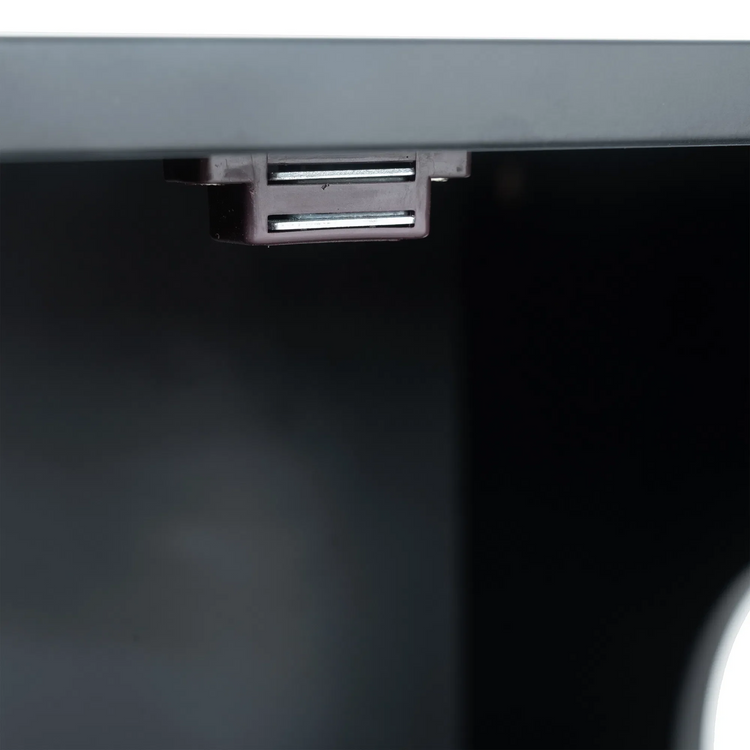 Cat Litter Box Furniture with Hidden Plug, 3 Doors Storage Bench Black and Walnut