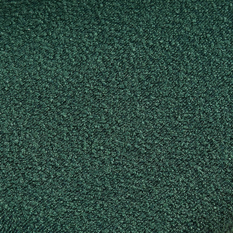 Dark Green Boucle Fabric Dining Chairs Set of 4, Mid-Century Modern Dining Chairs, Kitchen Dining Room Chairs, Curved BackrestUpholstered Boucle Dining Chair with Black Metal Legs