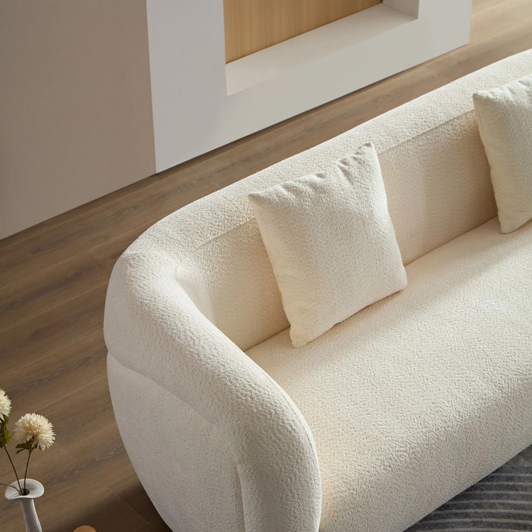 WKS6 white color plush sofa, 88.89* 35.04* 28.74