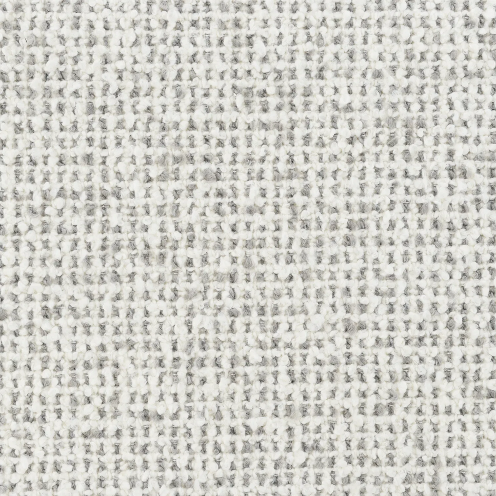 Low Backrest sctional sofa | Rounded Arms | Ivory Tweed Upholstery| 3 Back Cushions & accent pillows