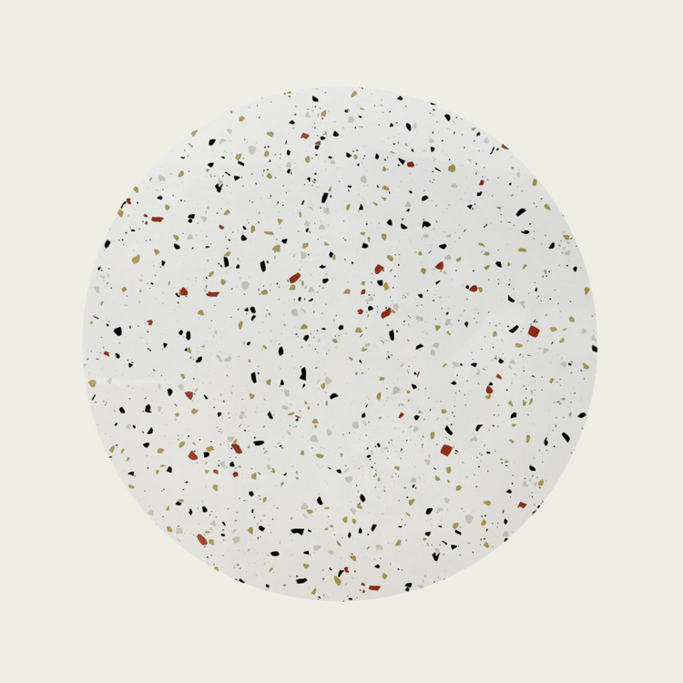 Mid-Century Round Dinning Tulip Table | MDF Top with Terrazzo Effect, Round Pedestal Base