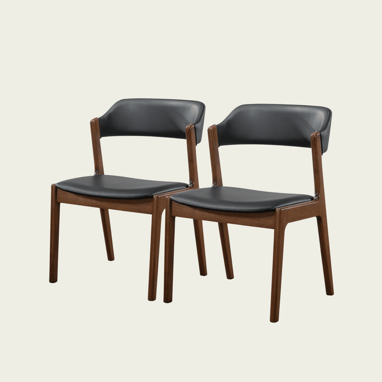 Enzo Black Leather Dining Chair (Set Of 2)