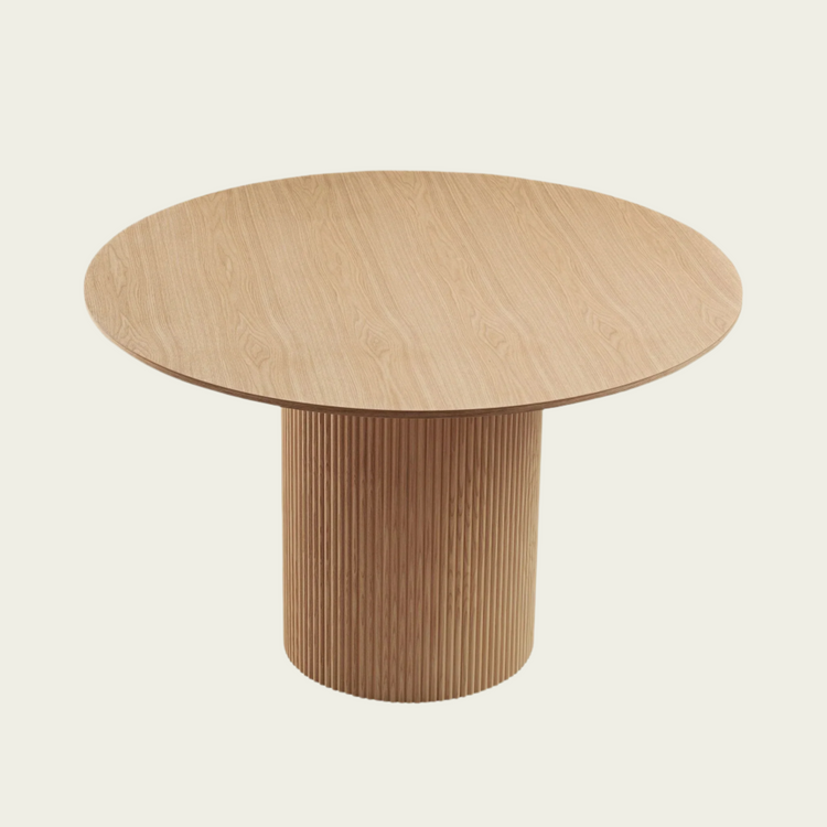 47,24 inch MDF Dining Table for Dining Room Round Dinner Tables Mid-Century Modern Table OAK