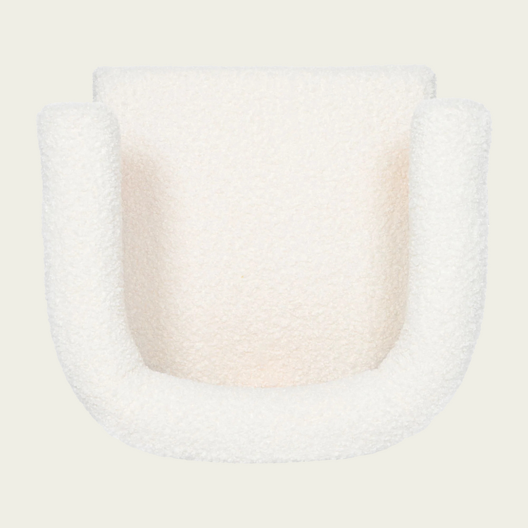 Mid-Century Modern Barrel Accent Chair, Upholstered Kitchen & Dining Room Chairs with Arms, Teddy Velvet Boucle Accent Chairs Side Chairs for Kitchen Living Room Bedroom, White