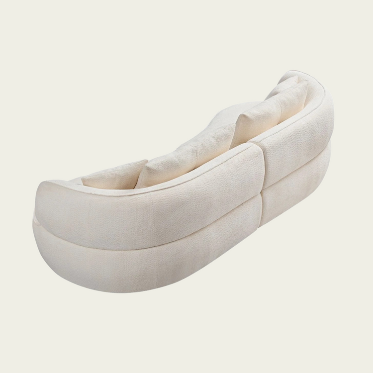 WKS7W White, 4-seat modular sofa, durable fabric, solid wood frame, high density sponge cushion, 4 pillows