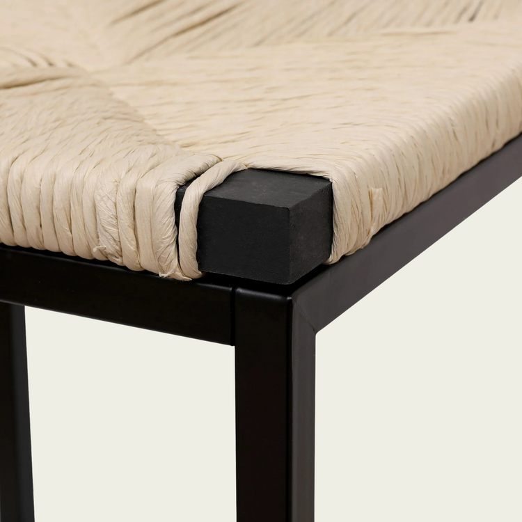 Creamy White Paper Rope Woven Bar Stools Set of 2 Hand Weave Counter Stool with footrest for Kitchen Island, Dining Room (Creamy White)