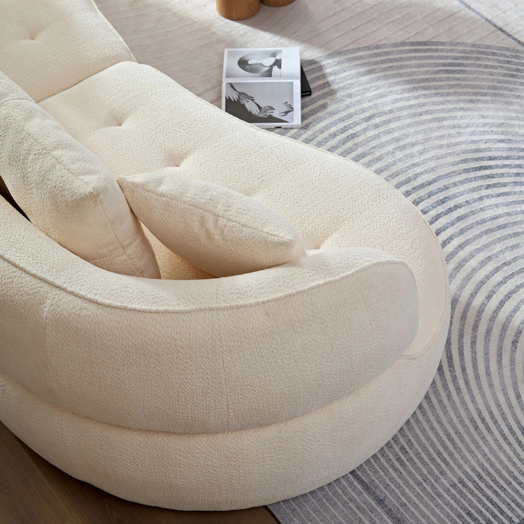 WKS7W White, 4-seat modular sofa, durable fabric, solid wood frame, high density sponge cushion, 4 pillows