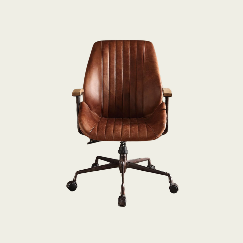 Brancaster Cocoa Aluminum Top Grain Leather Office Chair
