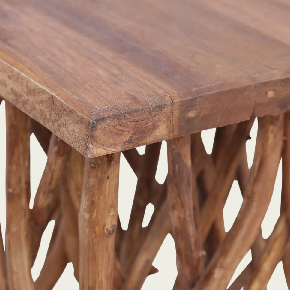 Log Coffee Table 15.7"x15.7"x15.7" Mixed Recycled Wood