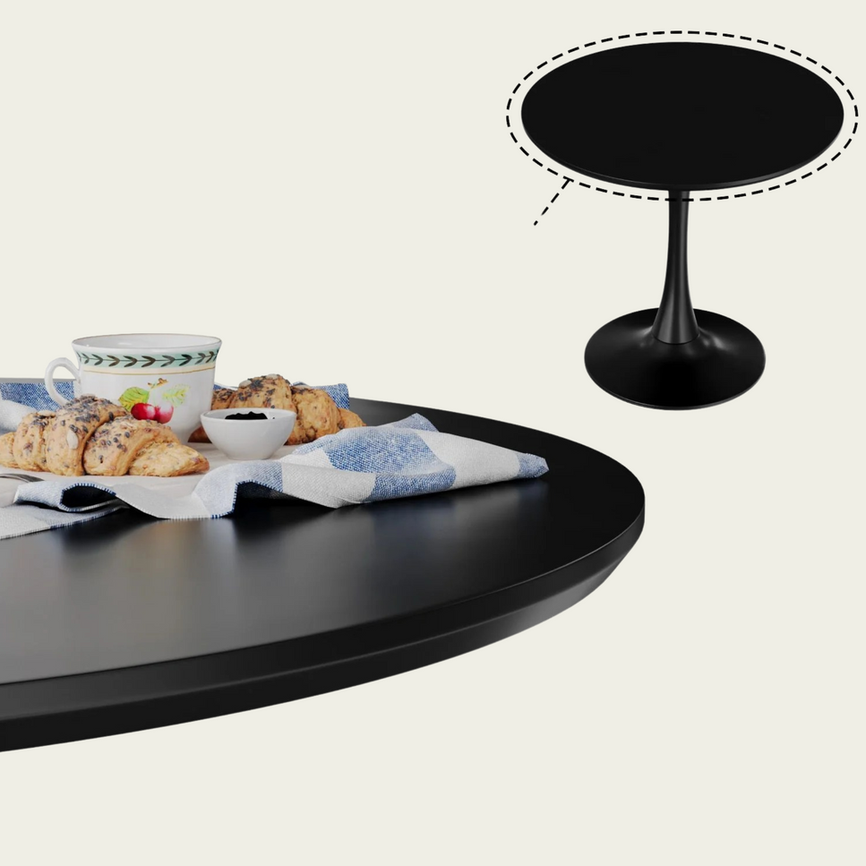 31.5" White Round Dining Table, Tulip Table Kitchen Dining Table 2-4 People with MDF Table Top & Pedestal Base, Mid-Century End Table Leisure Coffee Table Office Living Room Table