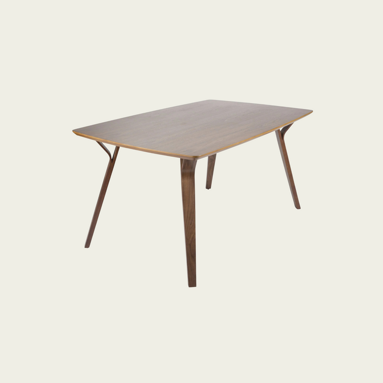 Folia Mid-Century Modern Dining Table in Walnut Wood by Lumisource