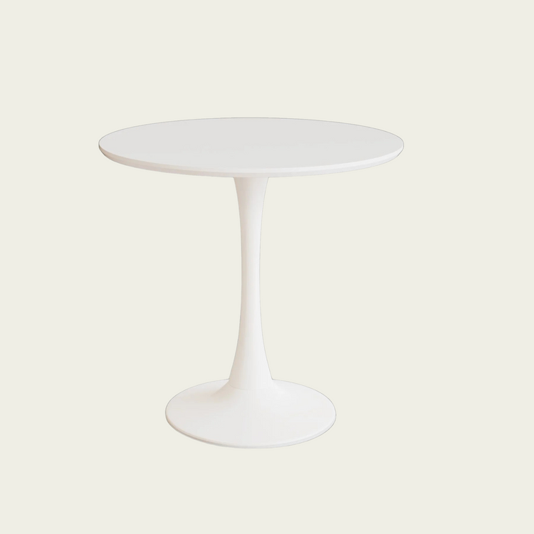 31.5" White Round Dining Table, Tulip Table Kitchen Dining Table 2-4 People with MDF Table Top & Pedestal Base, Mid-Century End Table Leisure Coffee Table Office Living Room Table