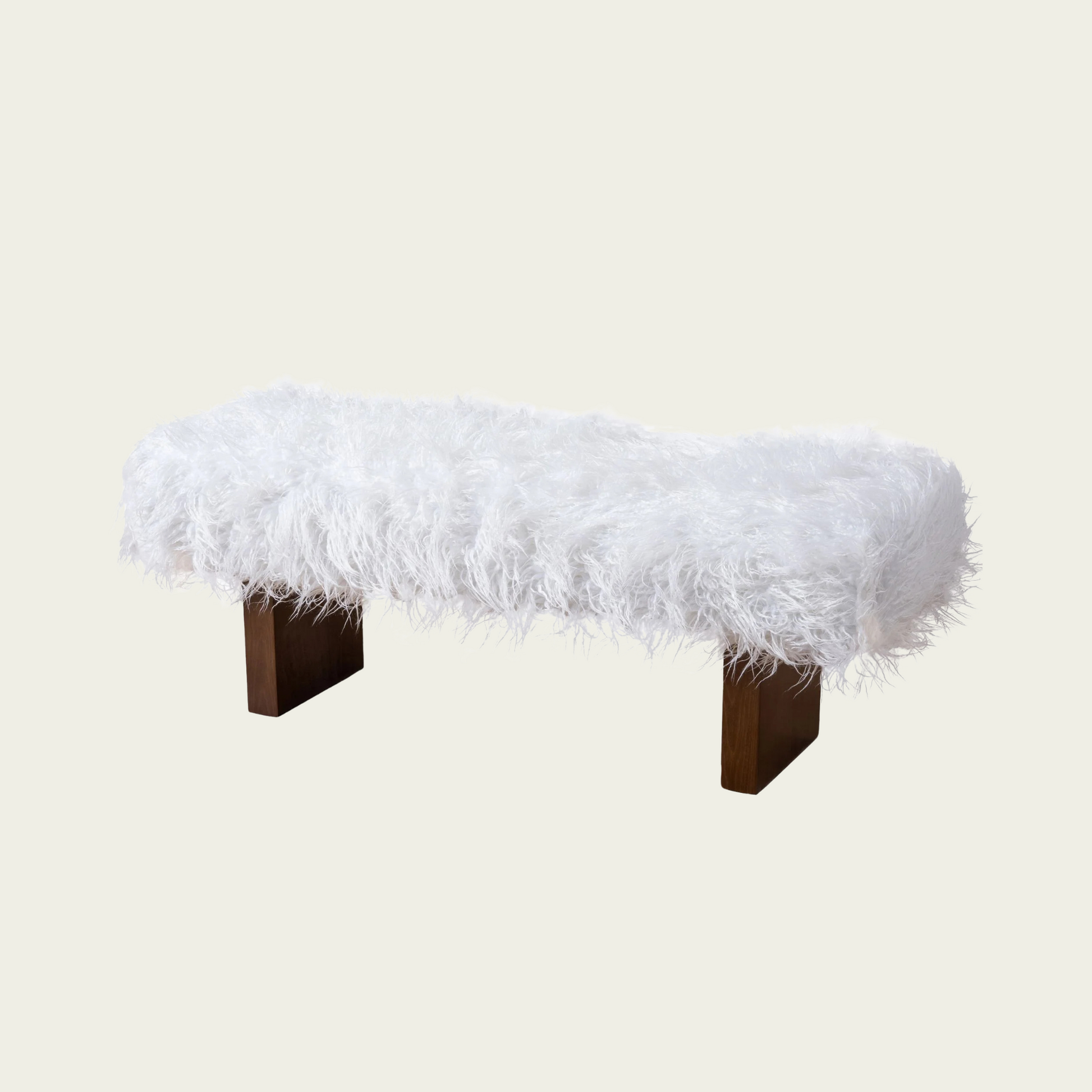 Henley Bench in White Khaki Fur