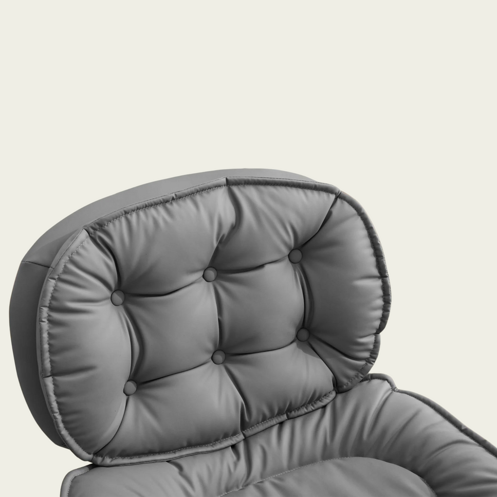 Armless Adjustable Swivel Office Chair with Wheels, PU Leather Cross-Legged Task Chair for Home, Office, Small Spaces