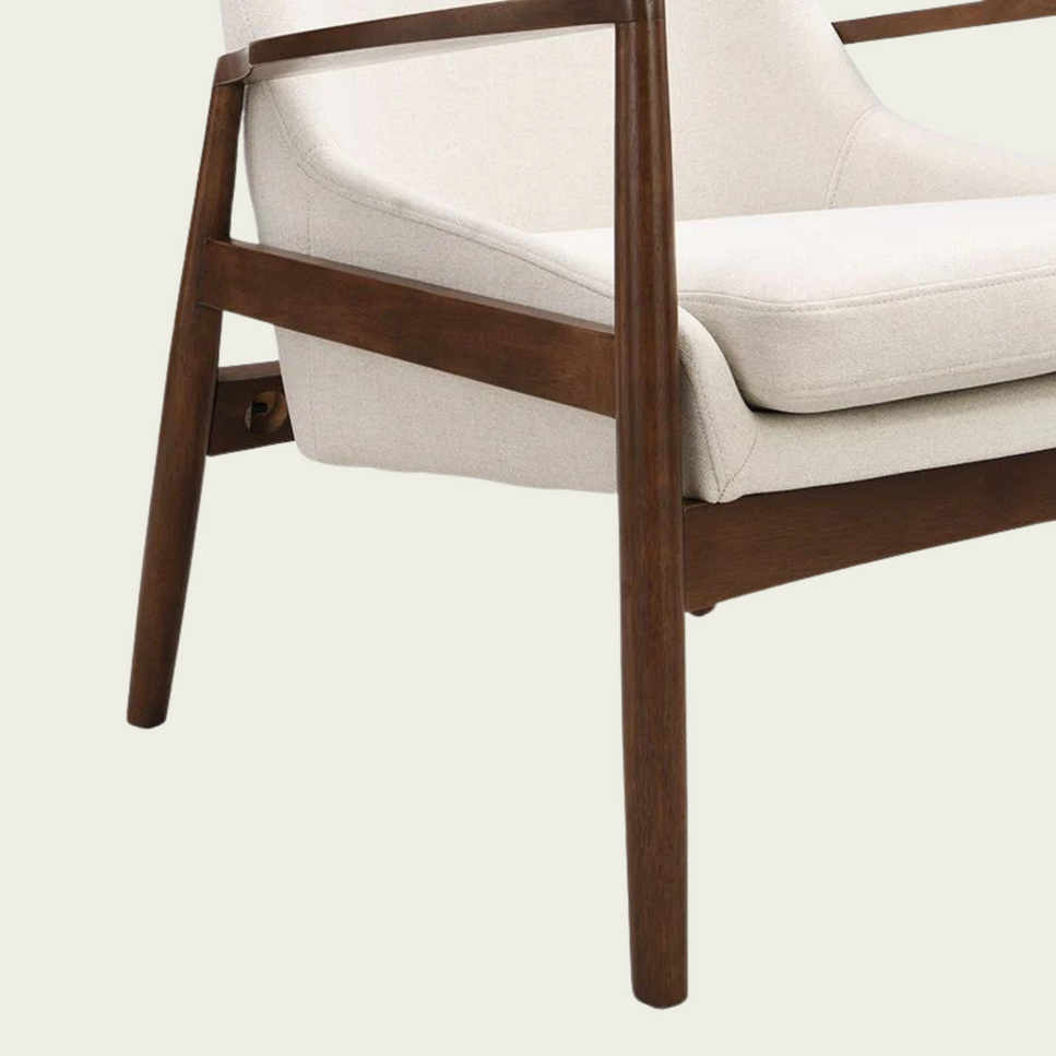 U-Can Accent Chair, Mid-Century Modern Armchair with with Solid Wood Frame, Reading Leisure Chair with High Back for Living Room
