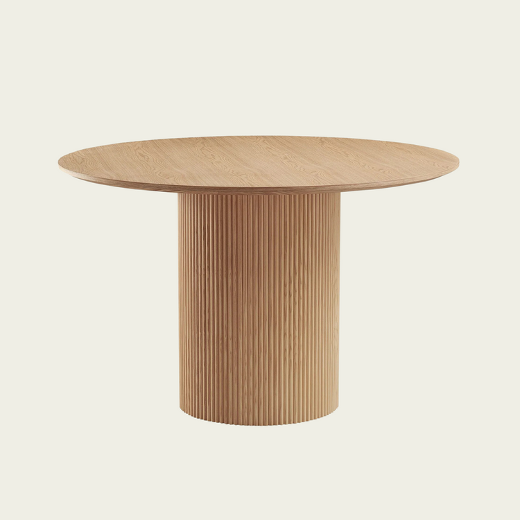 47,24 inch MDF Dining Table for Dining Room Round Dinner Tables Mid-Century Modern Table OAK