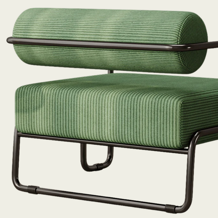 Living room iron sofa chair, lazy individual chair, balcony leisure chair (Color: Green)