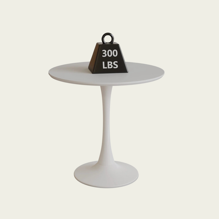 31.5" White Round Dining Table, Tulip Table Kitchen Dining Table 2-4 People with MDF Table Top & Pedestal Base, Mid-Century End Table Leisure Coffee Table Office Living Room Table