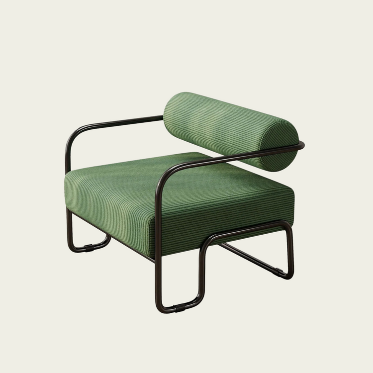 Living room iron sofa chair, lazy individual chair, balcony leisure chair (Color: Green)