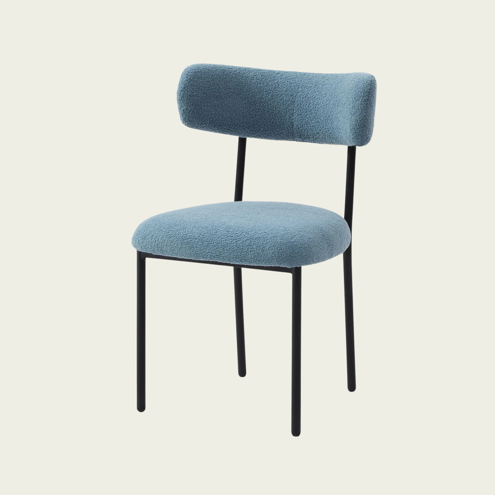 Dining Chairs Set of 2,Round Upholstered Sherpa Fabric Dining Room Chairs with Curved Backrest,Mid-Century Modern Accent Chairs with Black Metal Legs for Dining Room,Living Room,Kitchen