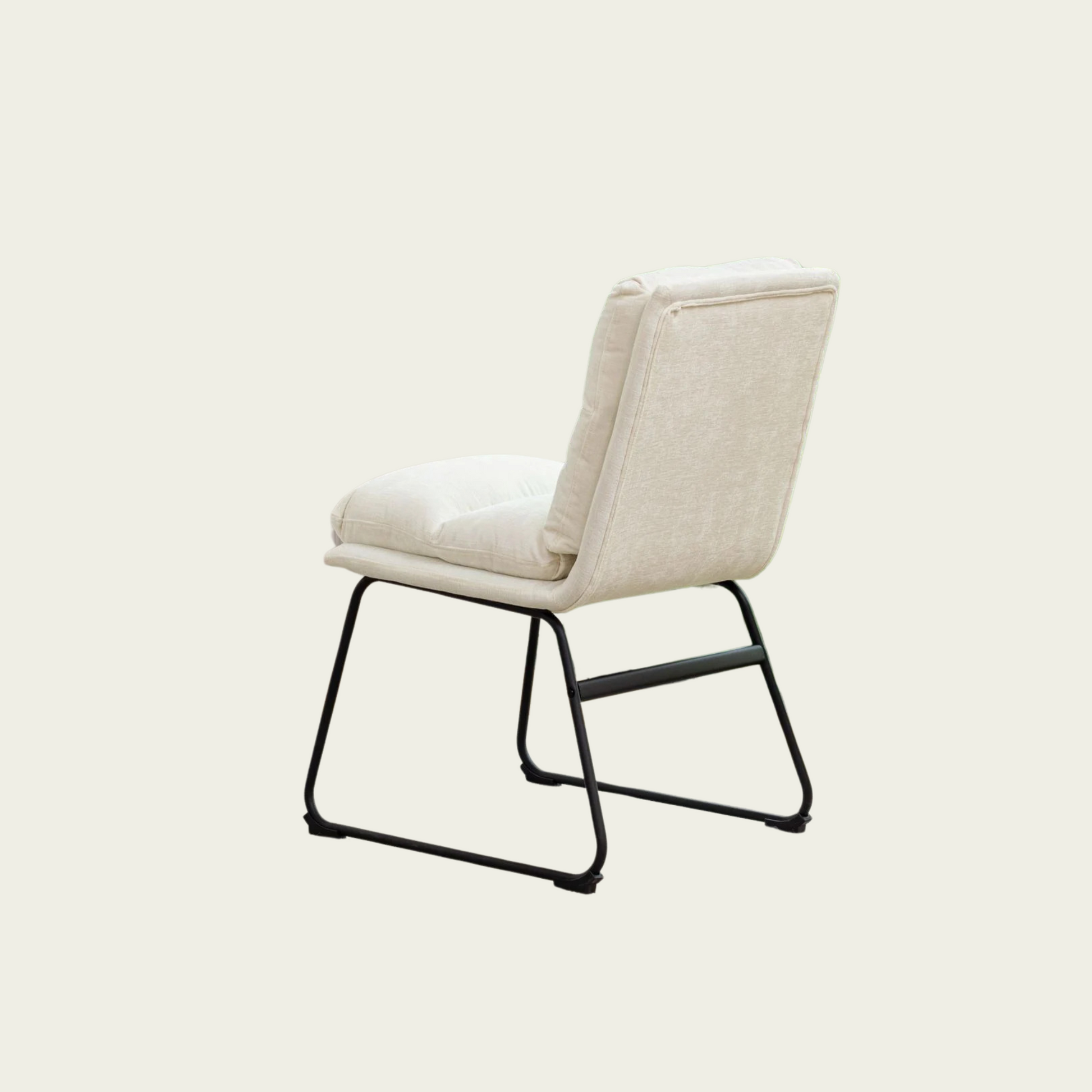 Milos Contemporary Upholstered Dining Chairs, Set of 2, Vanilla White