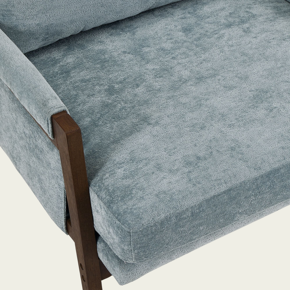Kelly Mid-Century Modern Velvet Accent Armchair, Blue