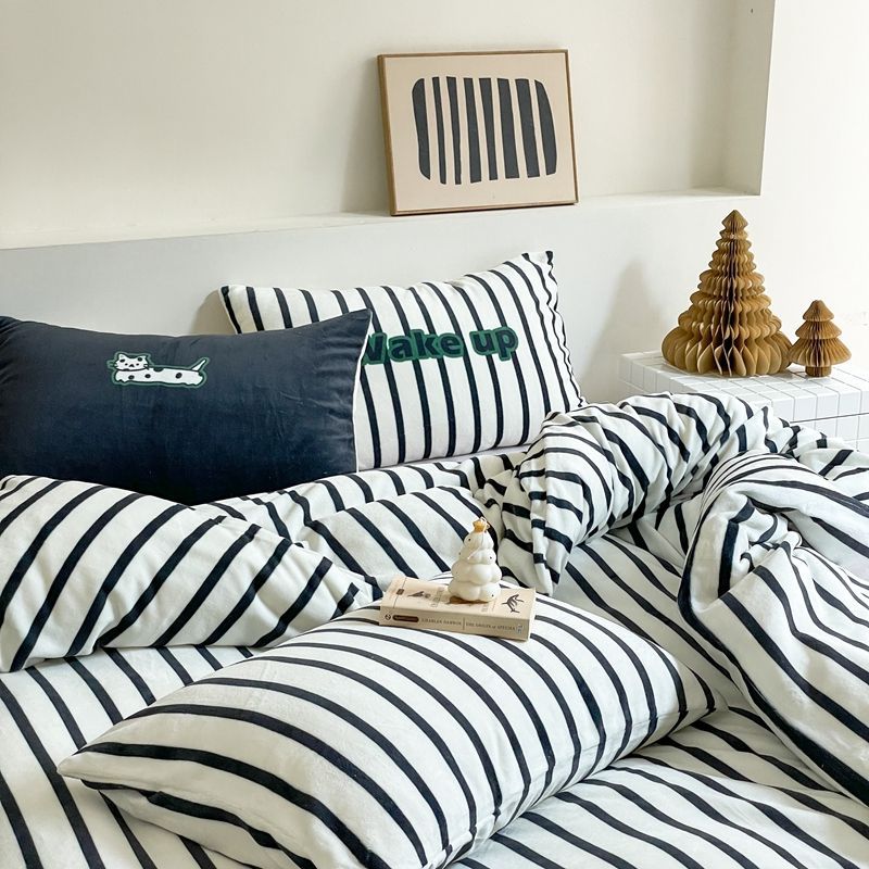 retro striped bedset