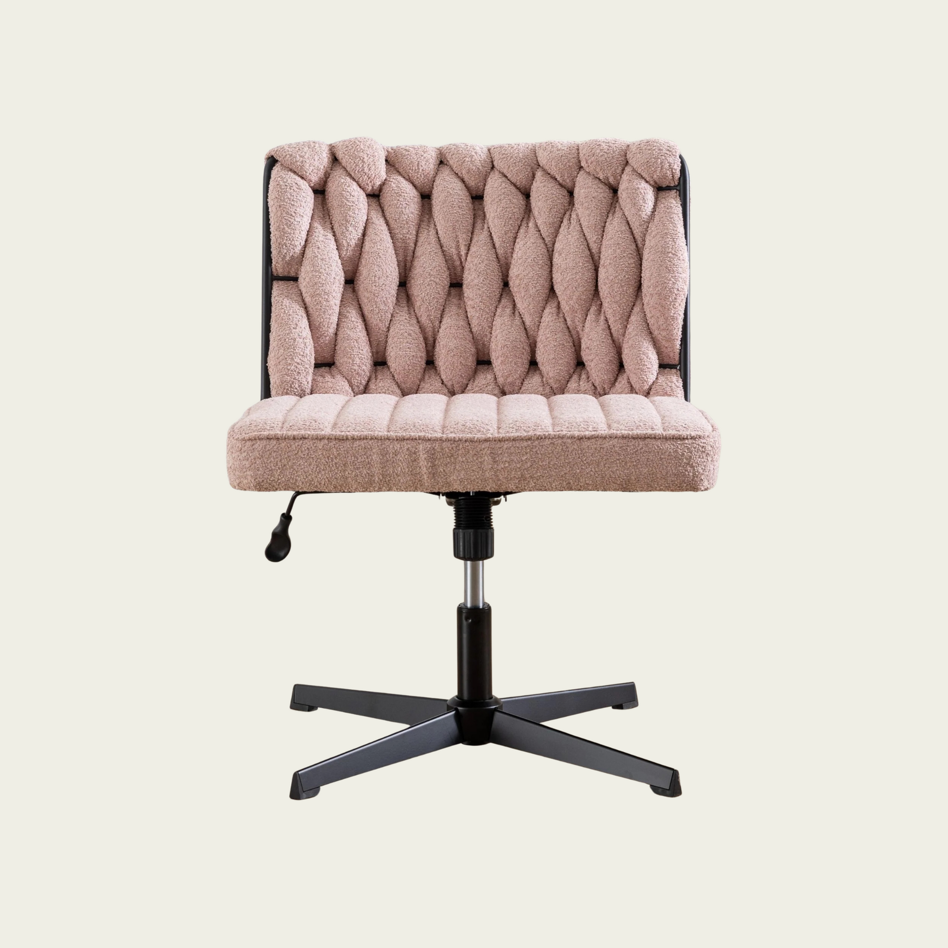 Armless Office Desk No Wheels,Living room chair, velvet cross-legged chair with back arms,for Bedroom, Living Room