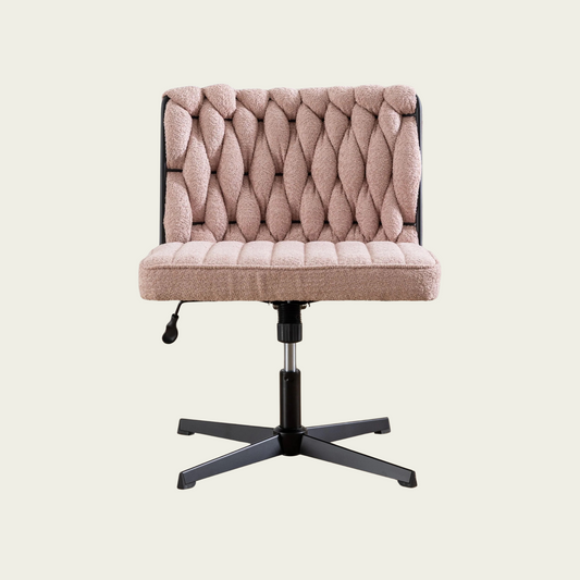 Armless Office Desk No Wheels,Living room chair, velvet cross-legged chair with back arms,for Bedroom, Living Room