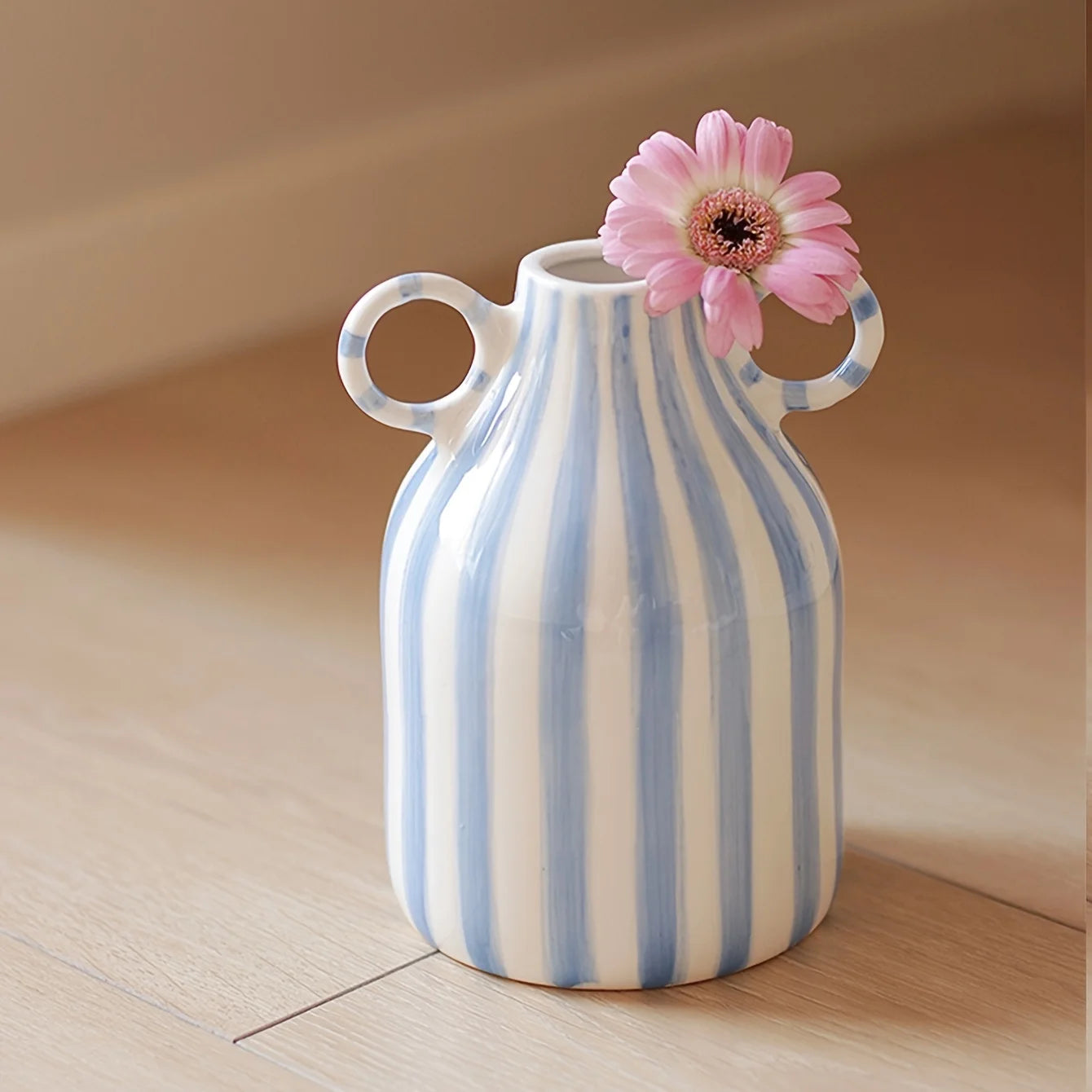 Retro Sky Blue Ceramic Vase