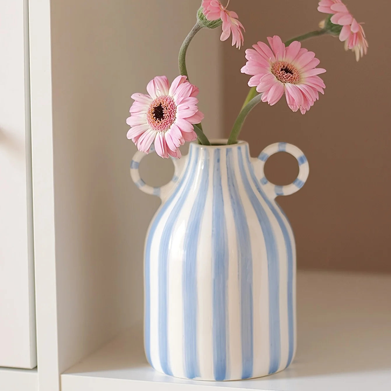 Retro Sky Blue Ceramic Vase