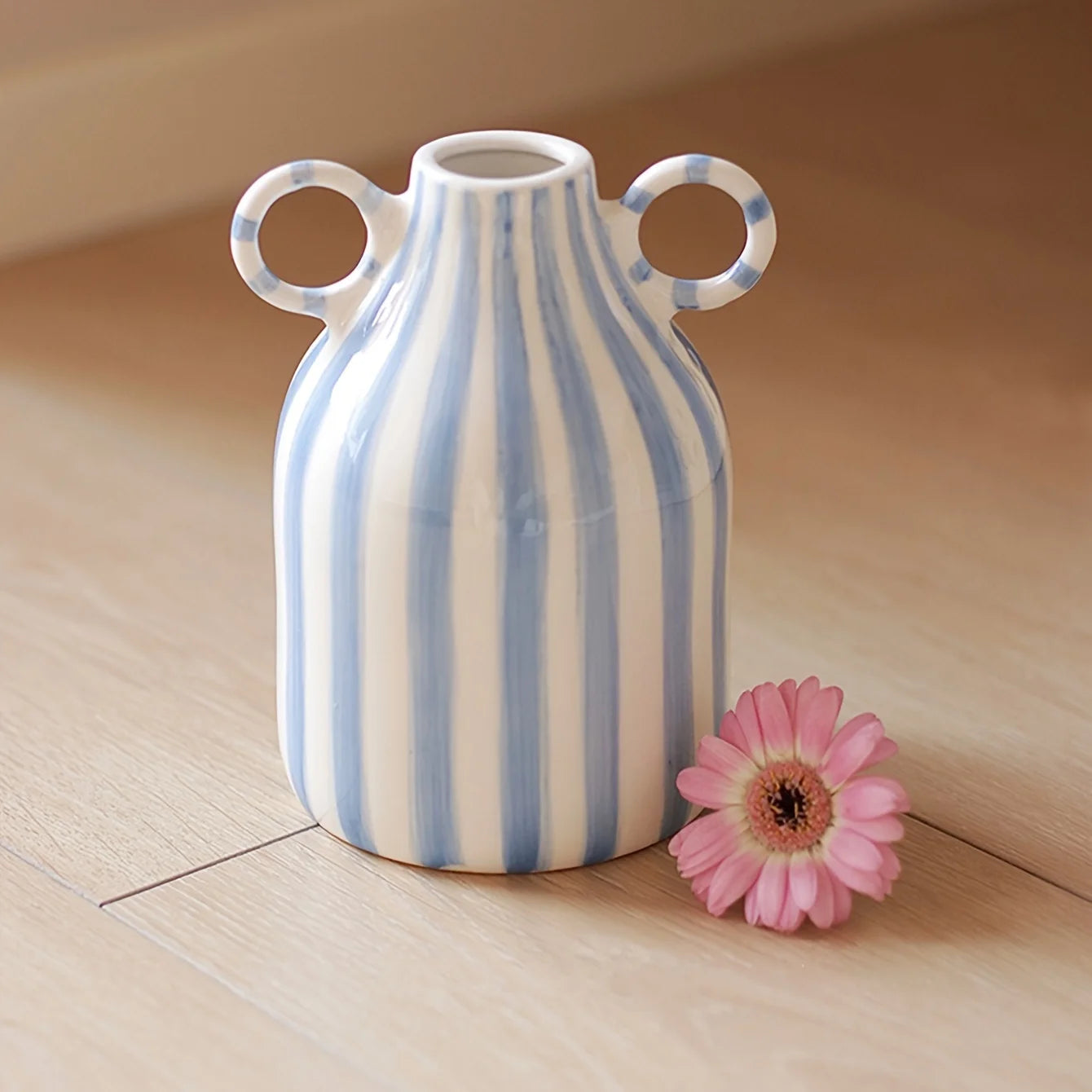 Retro Sky Blue Ceramic Vase