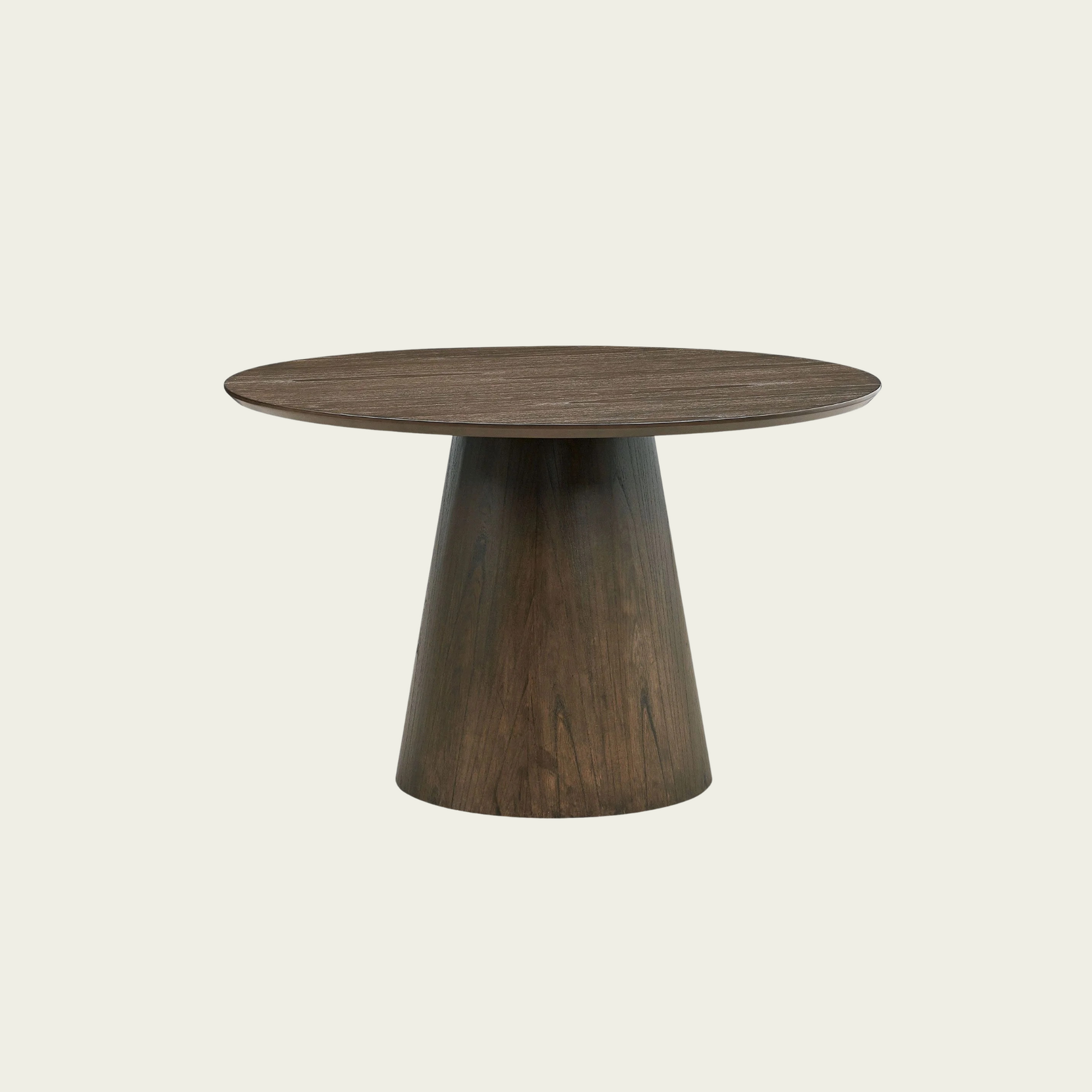 5-Piece Mid-Century Modern Dining Set | Open back boucle Upholstere wood chairs | Round Wood table