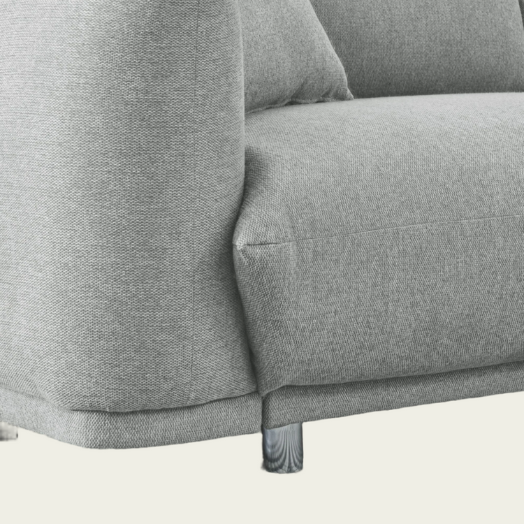 Modern Couch for Living Room Sofa,Solid Wood Frame and Stable Metal Legs, 2 Pillows, Sofa Furniture for Apartment