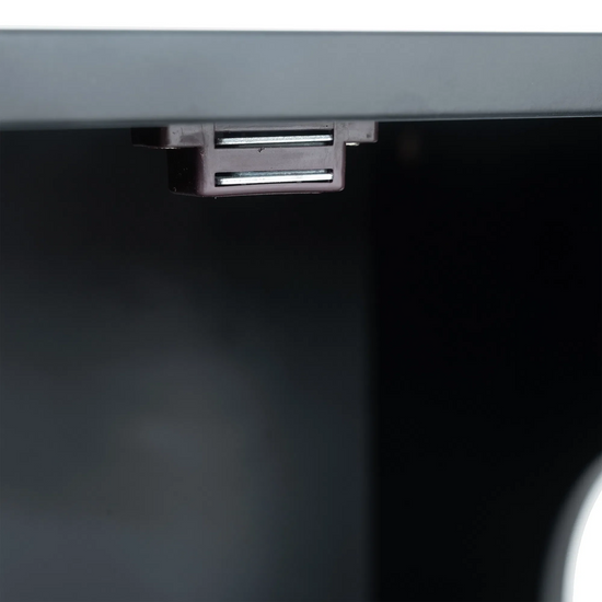 Cat Litter Box Furniture with Hidden Plug, 3 Doors Storage Bench  Black and Walnut