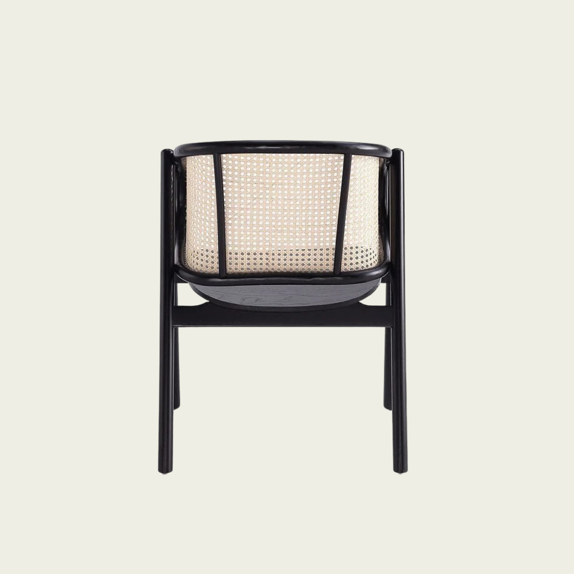 Authentic Wooden Rattan chair | natural black Ash Wood frame | Rounded cane backrest 33