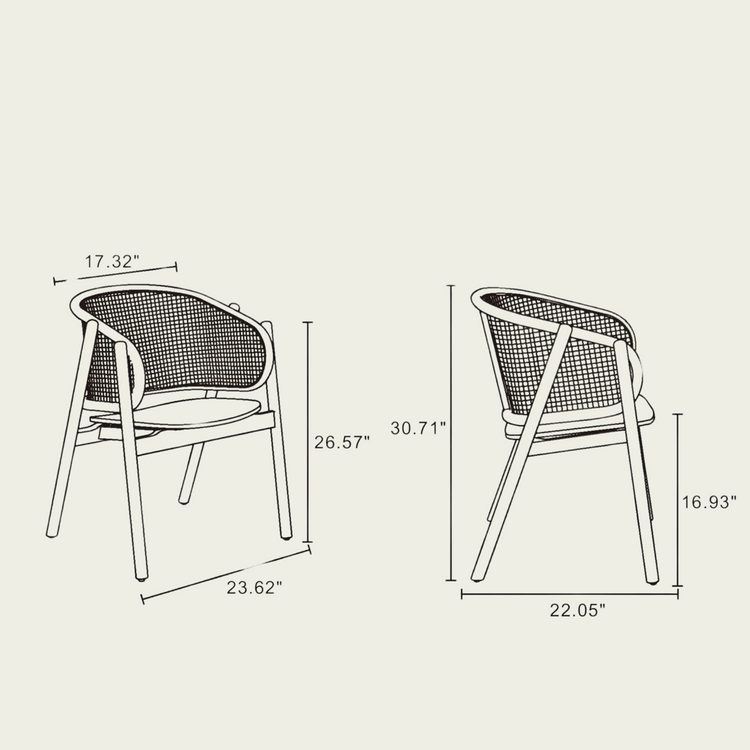 Authentic Wooden Rattan chair | natural black Ash Wood frame | Rounded cane backrest 77