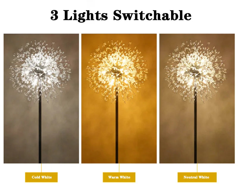 2024 Modern Luxury LED Dandelion Floor Lamp  in Gold