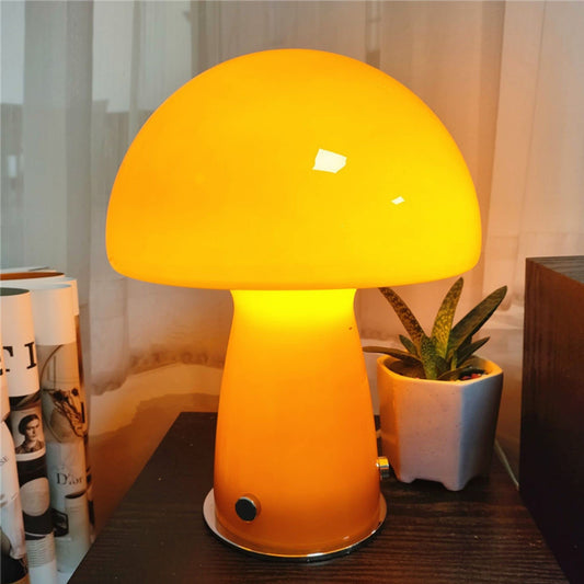 Retro Glass Mushroom Table Lamp Led Desk Lmap
