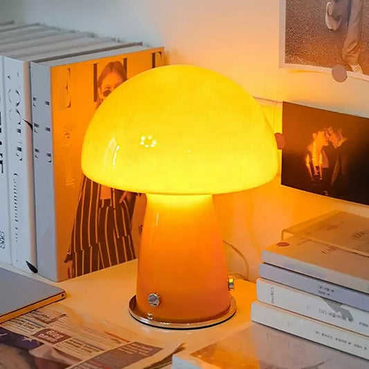 Retro Glass Mushroom Table Lamp Led Desk Lmap