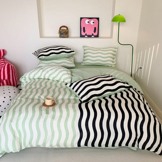 Multicolor Striped Cotton Bedding Sets