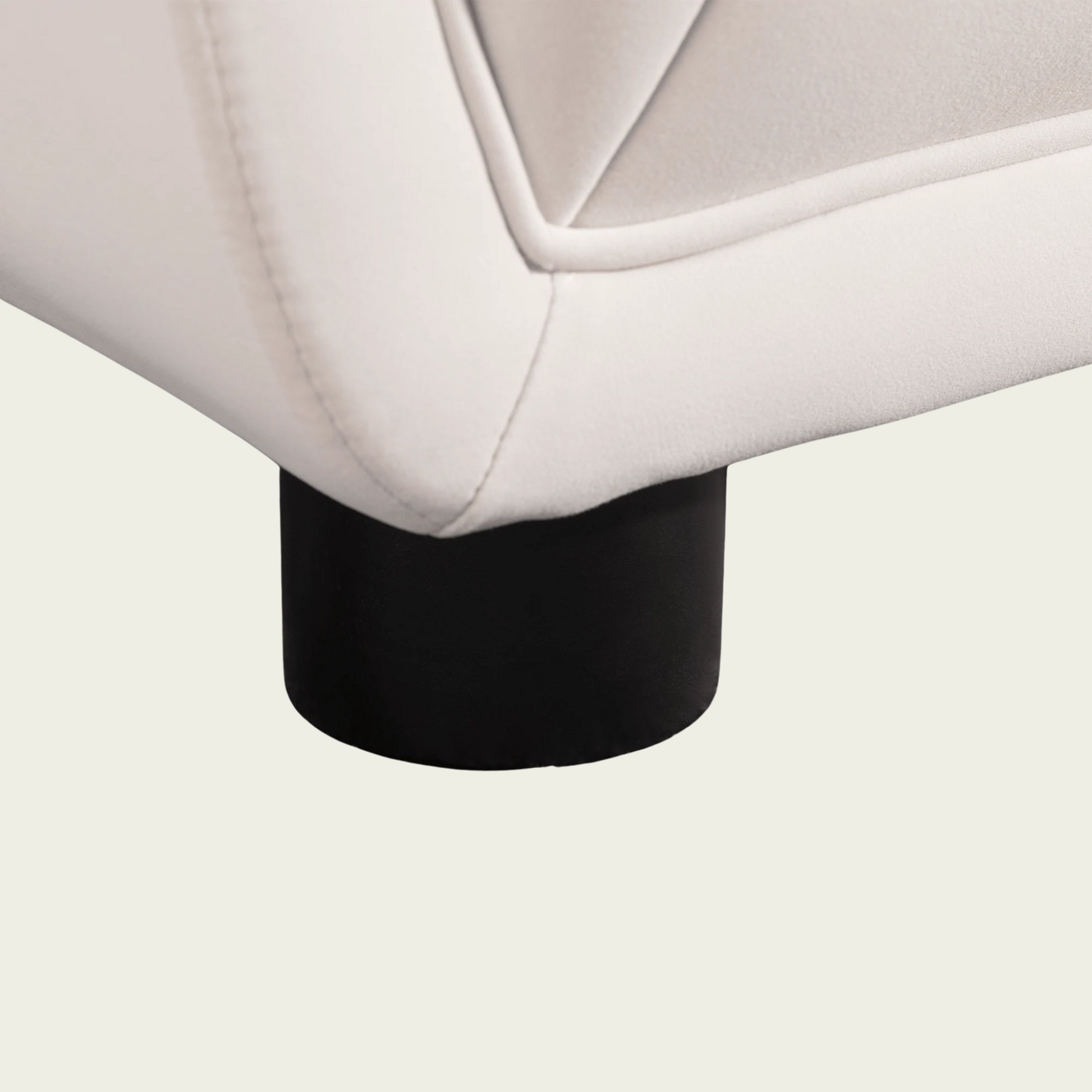 Mid-century modern Sofa | square tufted back and seating | Retro style White velvet 
