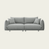 Mid century modern loveseat | Grey upholstery | Wood Frame & Metal Legs | 2 Matching Pillows