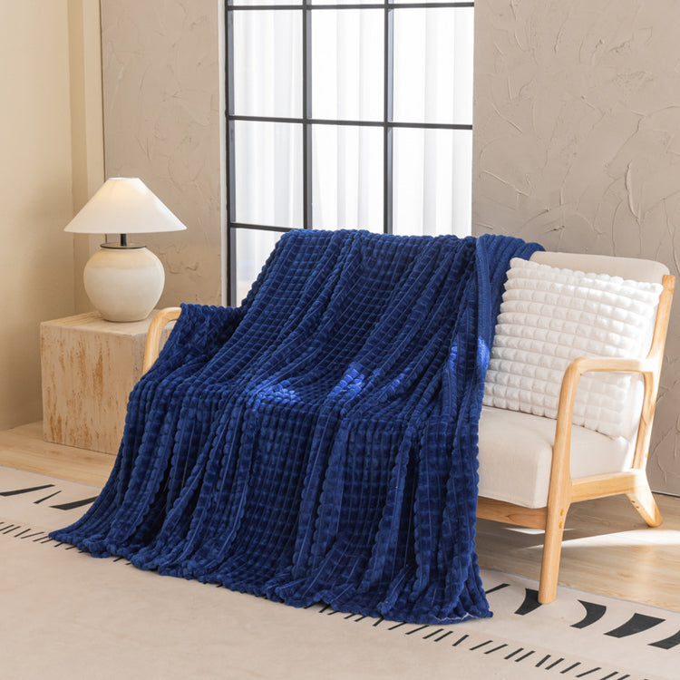 Soft Velvet  Flannel Throw Blanket -  Blue